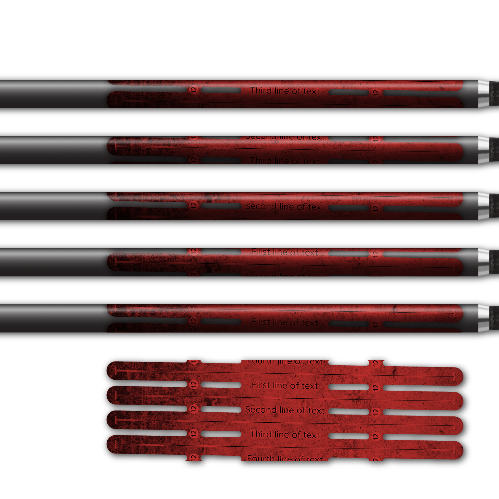 Alternative view of 4 fletch Vortex - Grunge Red