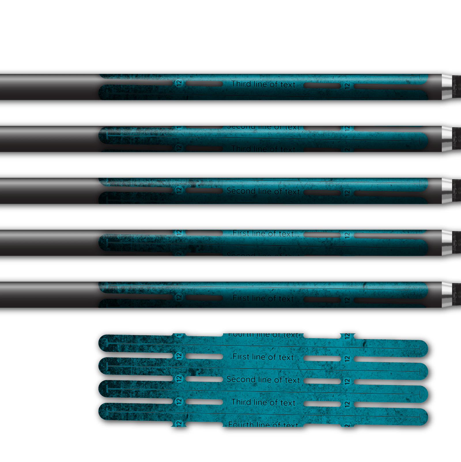 Alternative view of 4 fletch Vortex - Grunge Teal