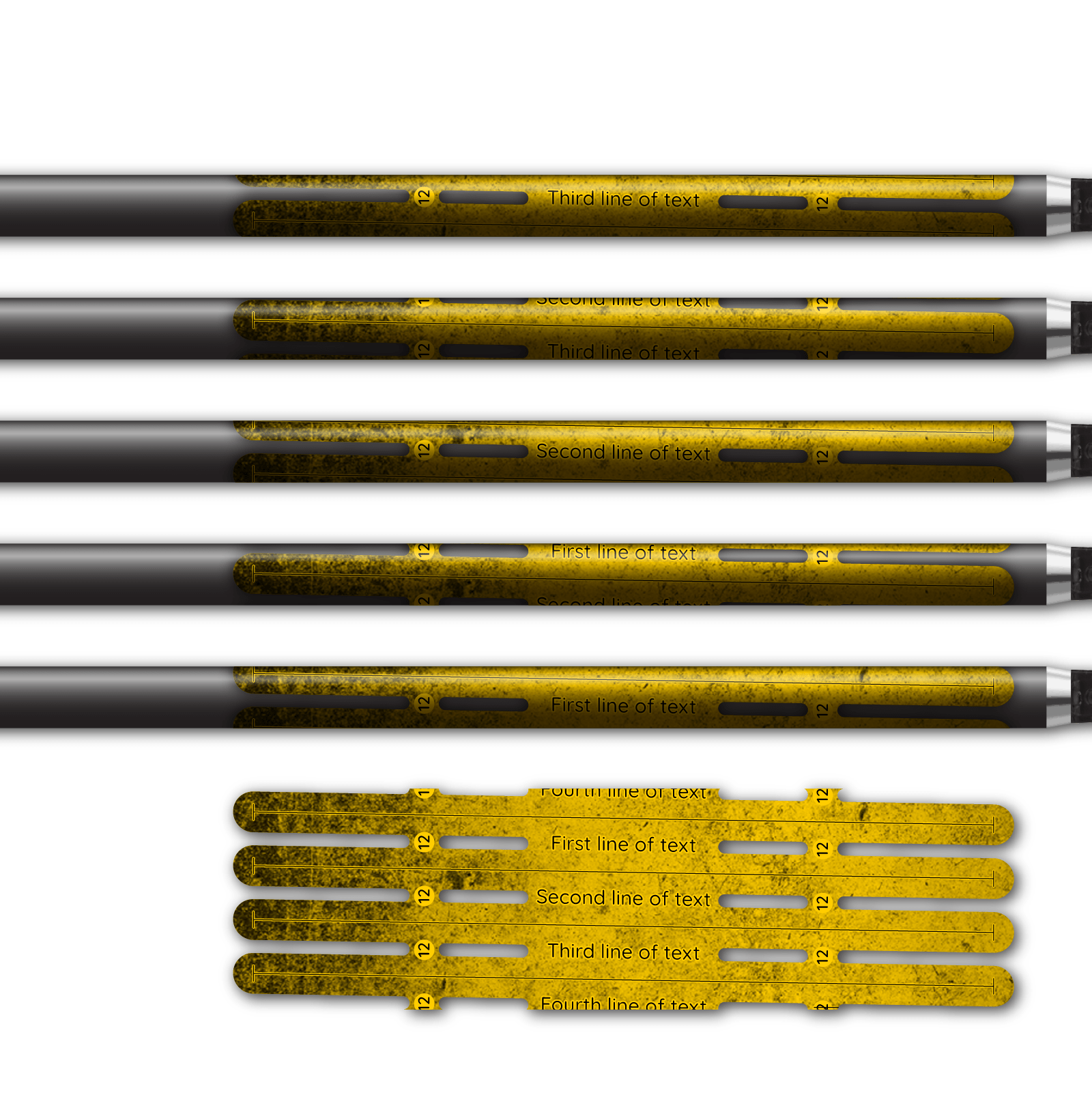 Alternative view of 4 fletch Vortex - Grunge Yellow