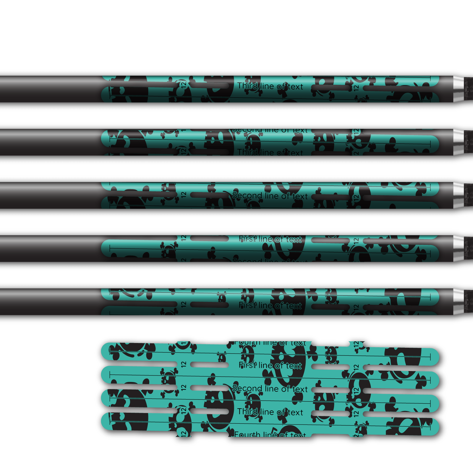 Alternative view of 4 fletch Vortex - Skulls Aqua