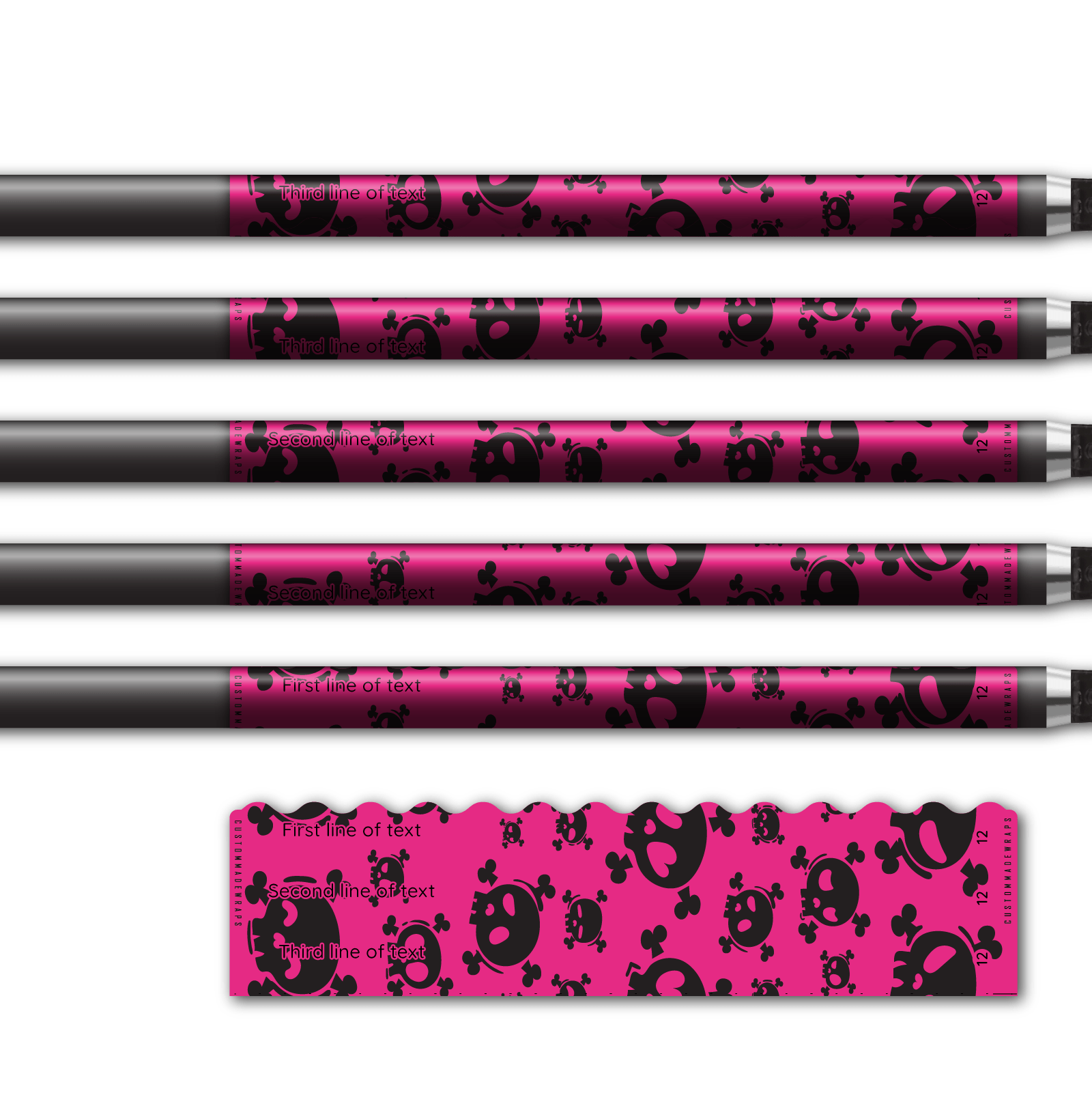 Alternative view of Wave Edge - Skulls Magenta