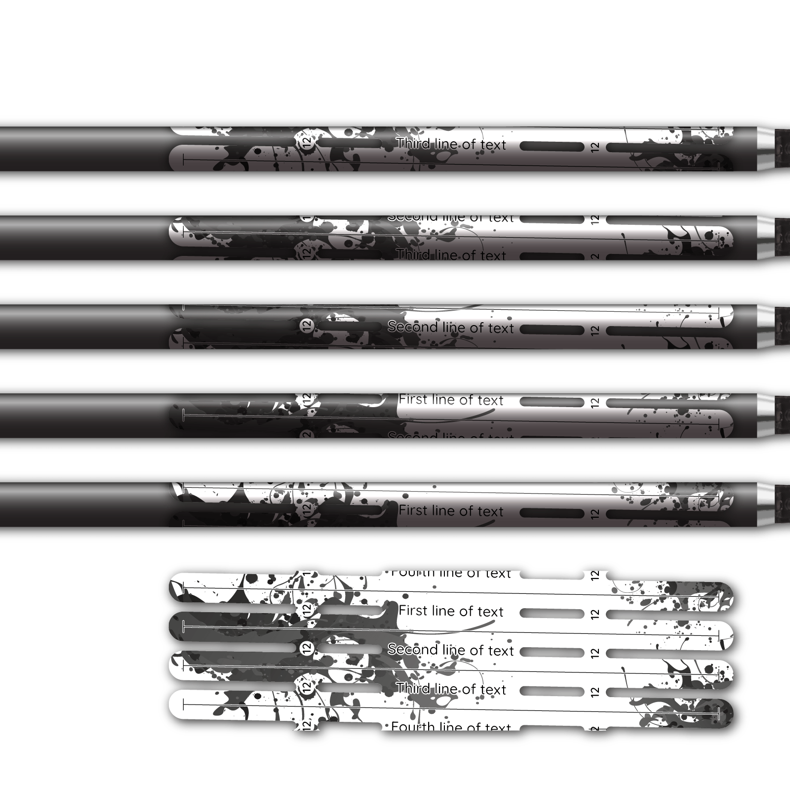 Alternative view of 4 fletch Vortex - Splash Black