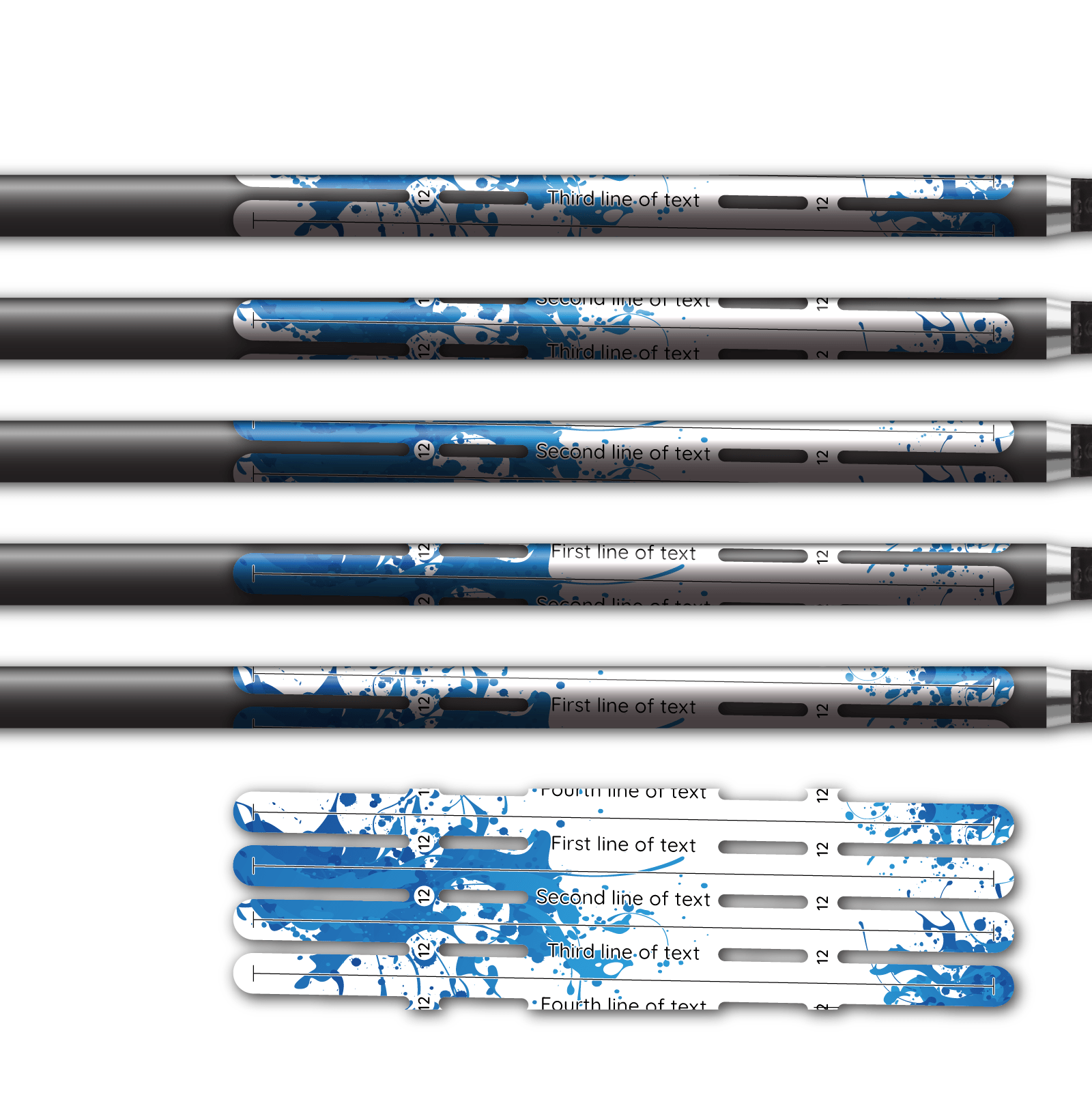 Alternative view of 4 fletch Vortex - Splash Blue