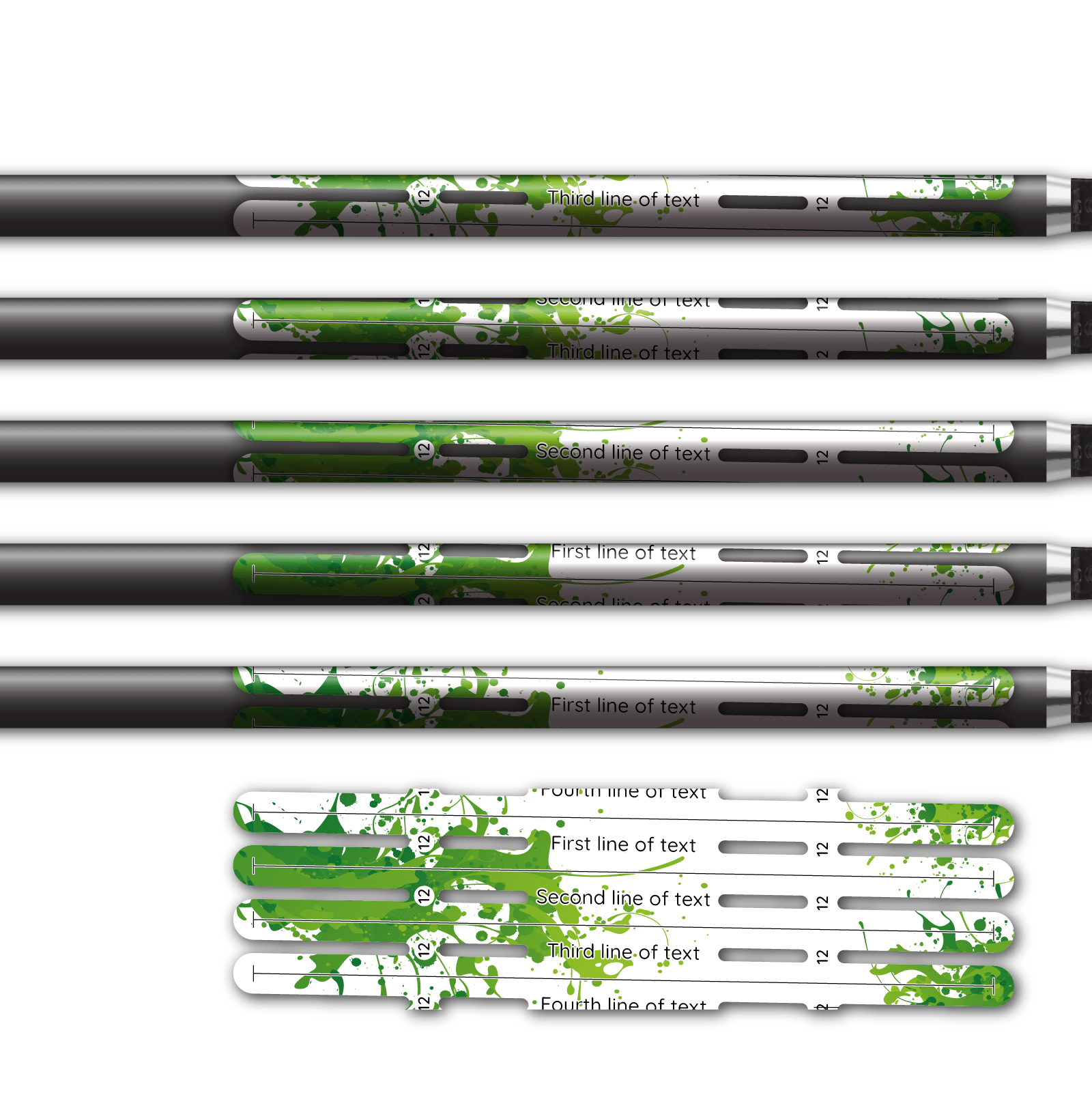 Alternative view of 4 fletch Vortex - Splash Green