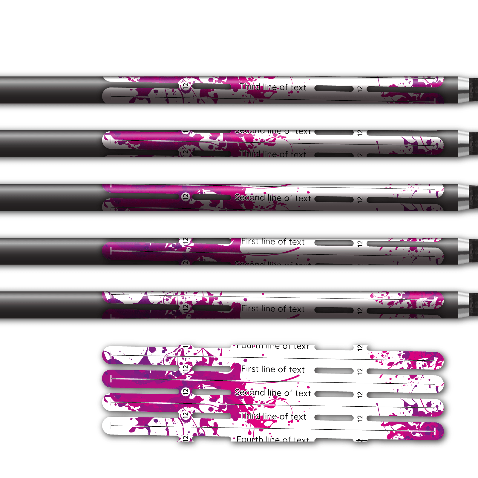Alternative view of 4 fletch Vortex - Splash Purple