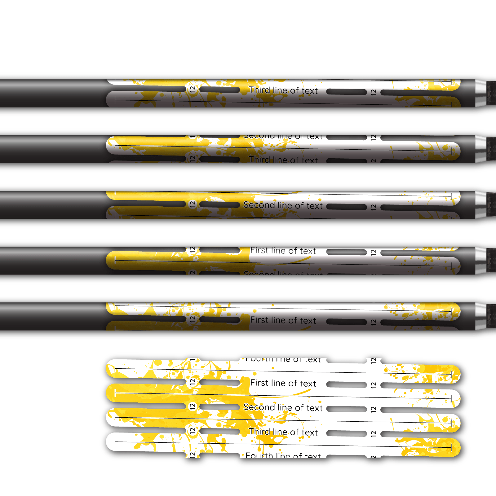 Alternative view of 4 fletch Vortex - Splash Yellow