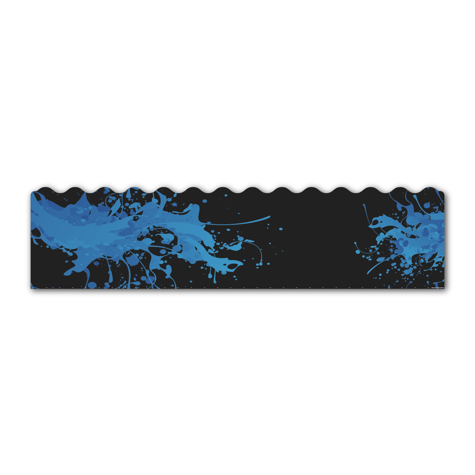 Wave Edge - Splash Blue on Matt Black