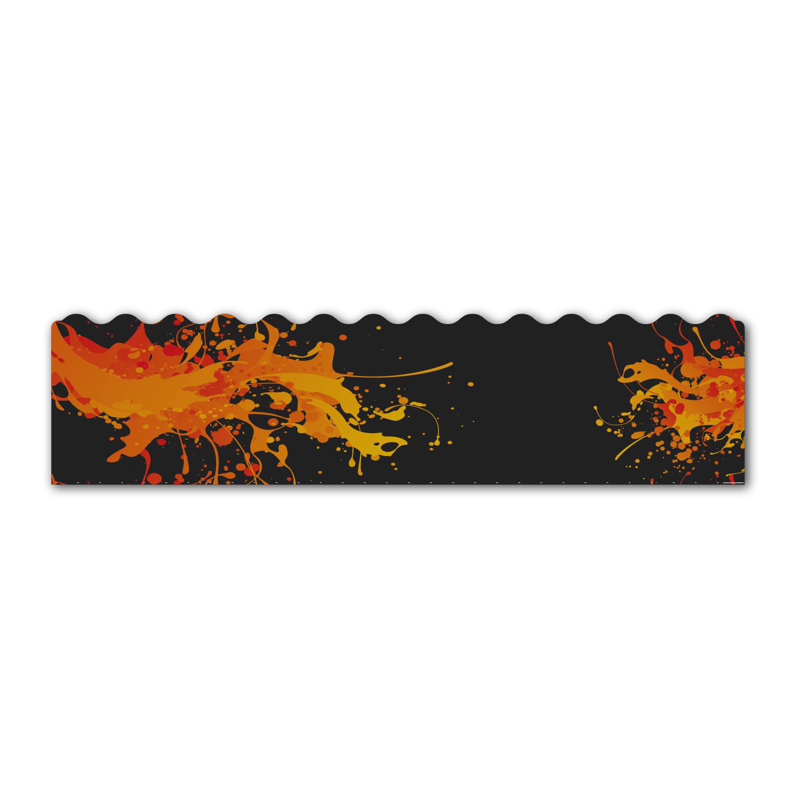 Wave Edge - Splash Orange on Matt Black