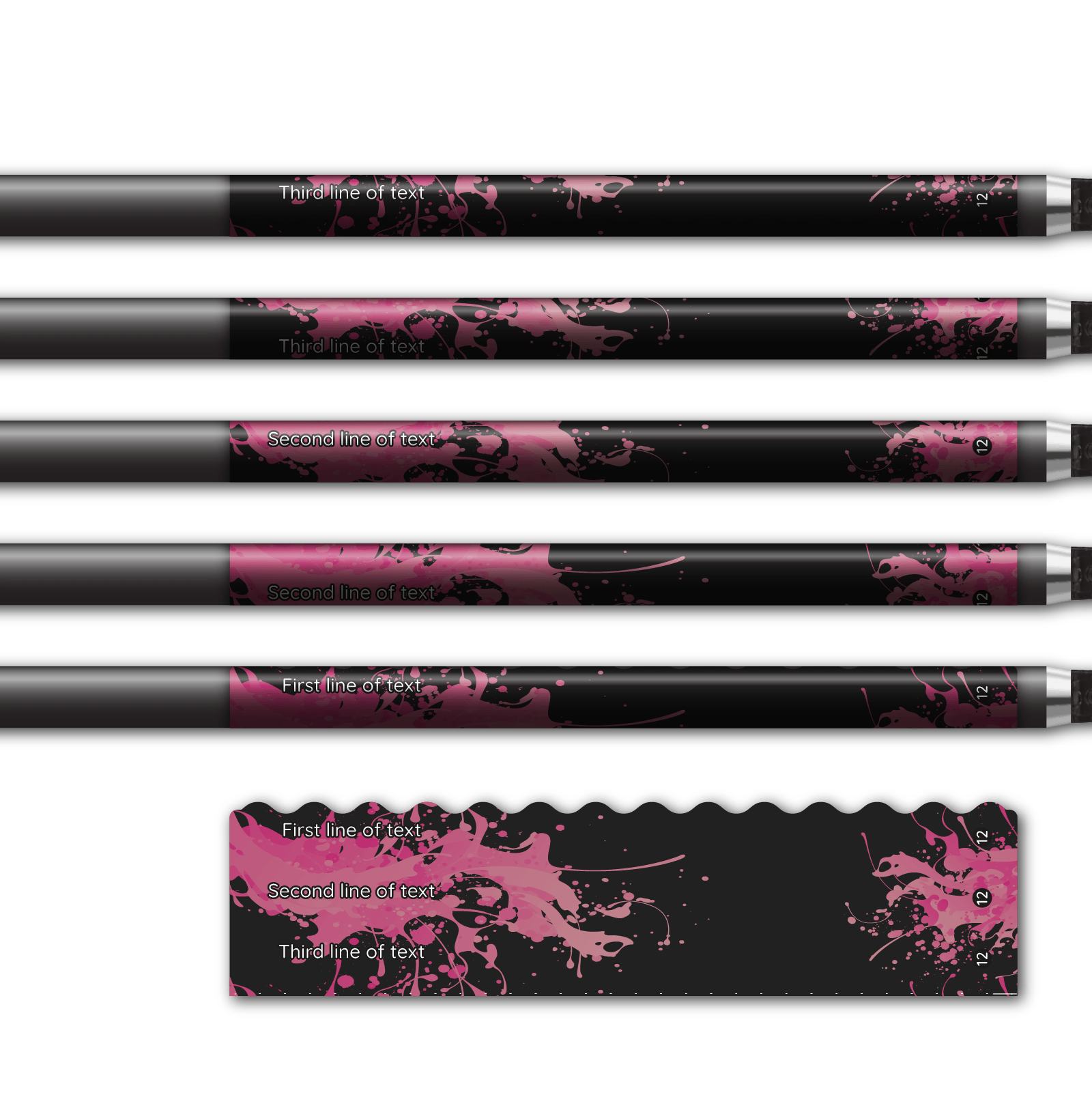 Alternative view of Wave Edge - Splash Pink on Matt Black
