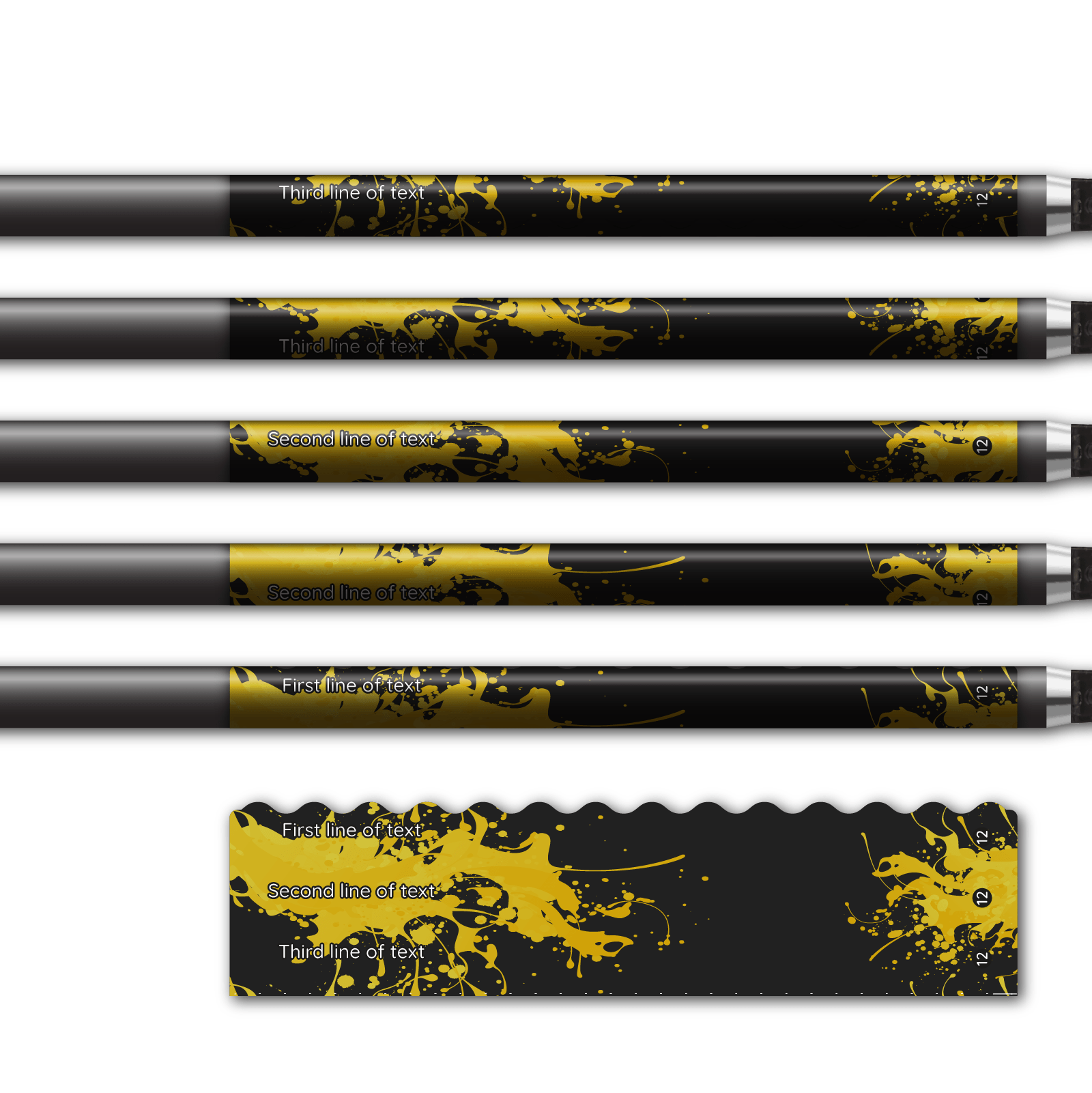 Alternative view of Wave Edge - Splash Yellow on Matt Black