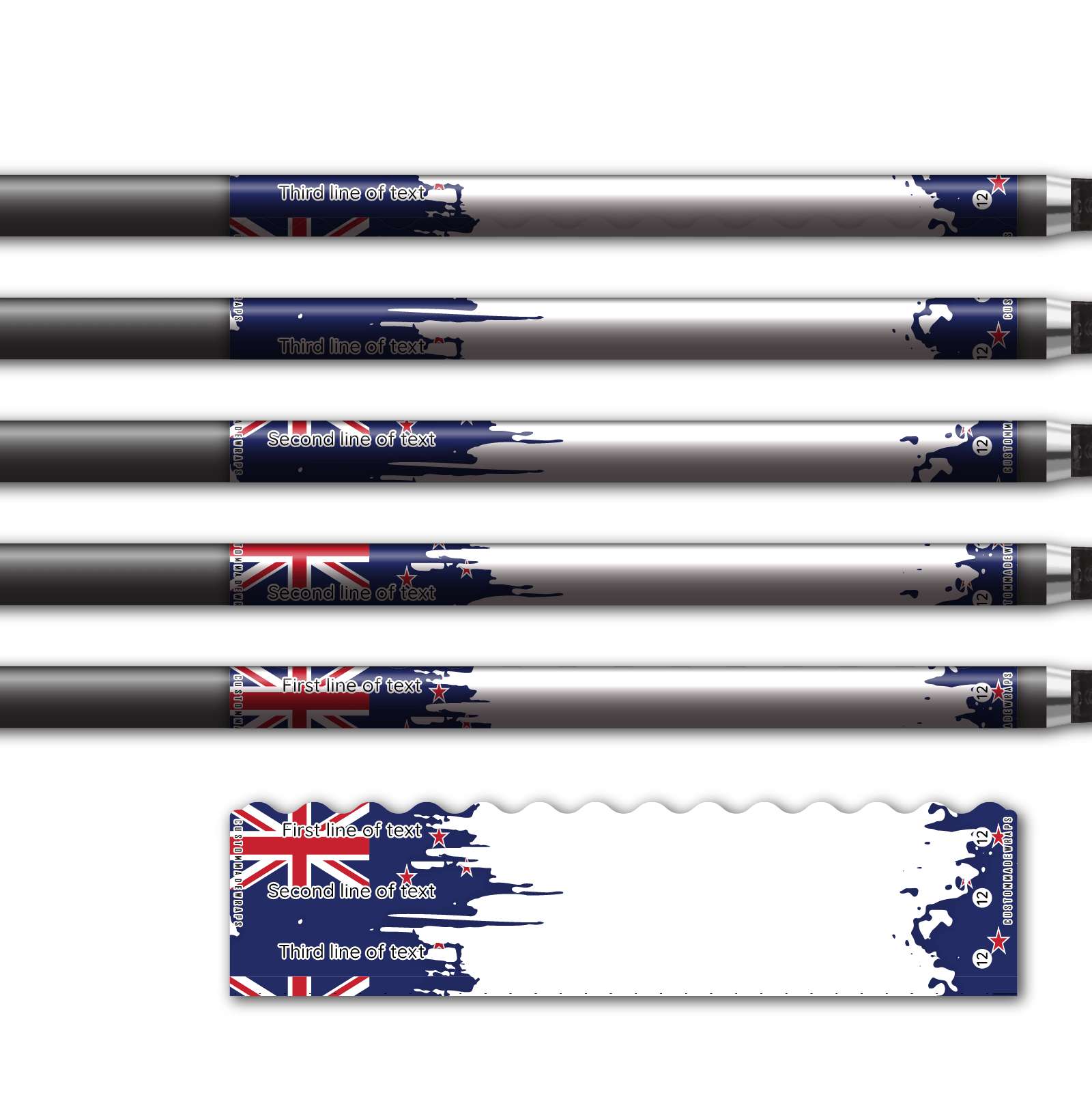 Alternative view of Wave Edge - National Flag New Zealand