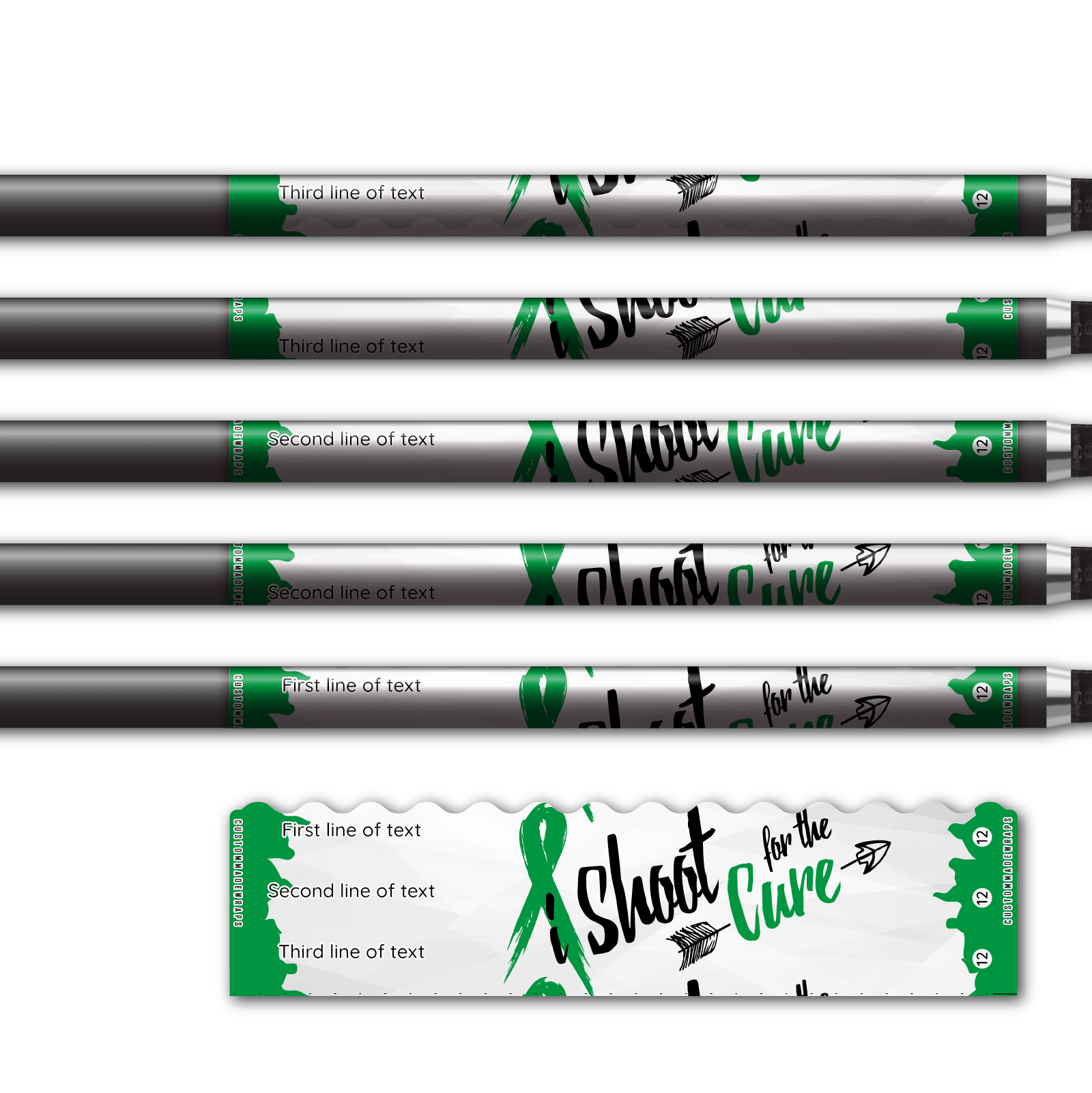 Alternative view of Wave Edge - Shoot for the Cure Green