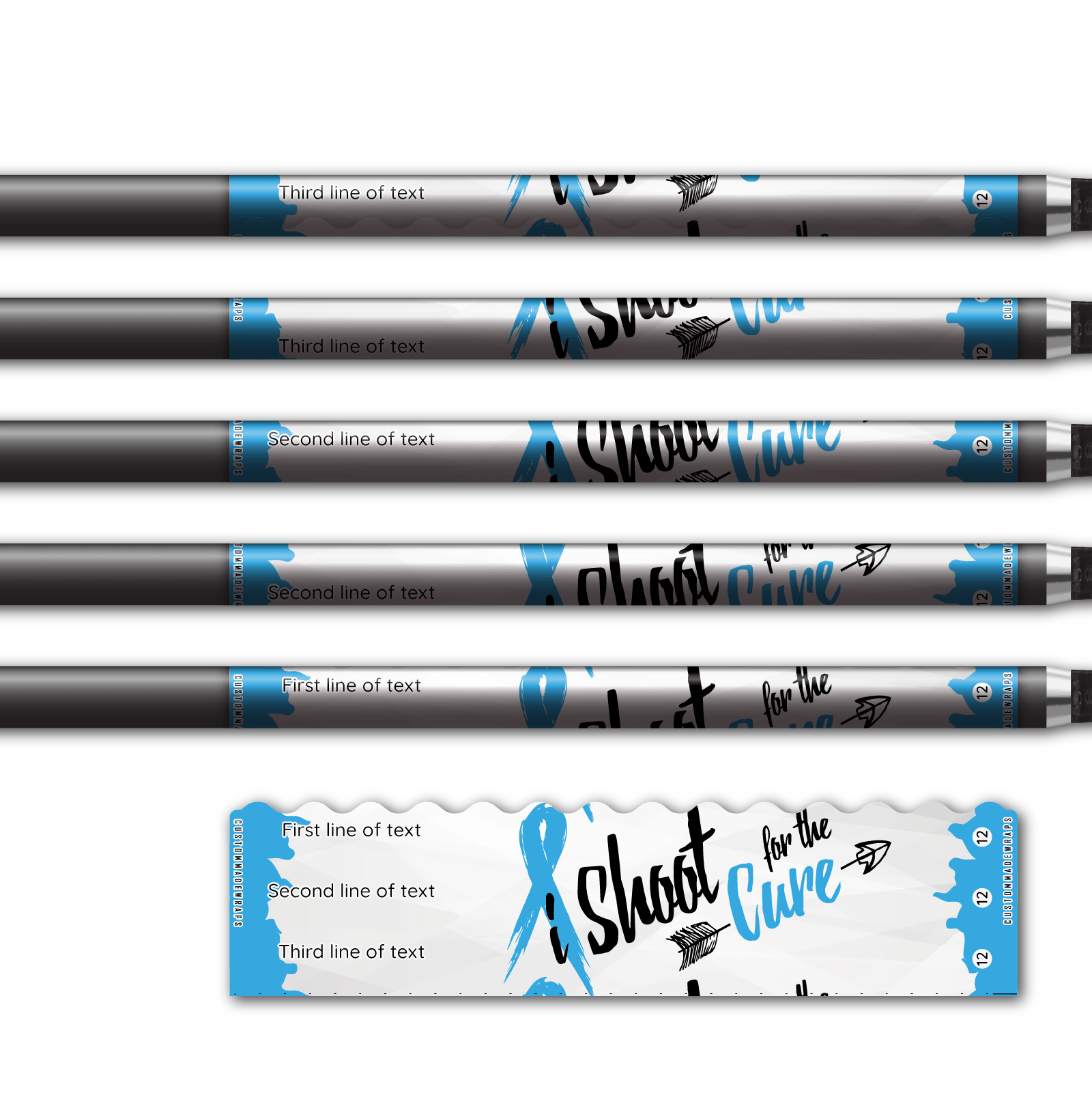 Alternative view of Wave Edge - Shoot for the Cure Light Blue