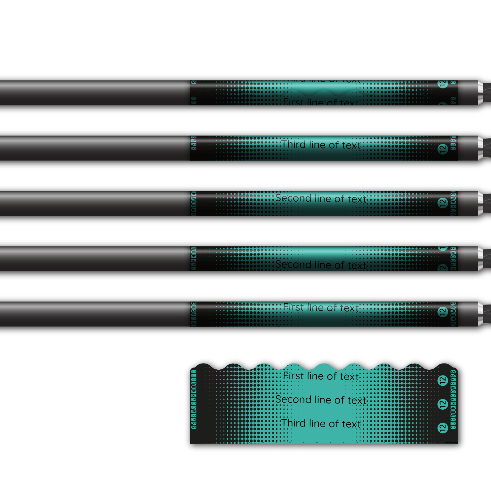 Alternative view of Shorty - Gradient Black on Aqua