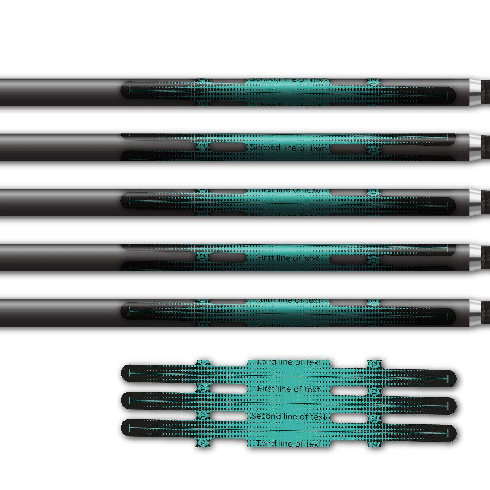 Alternative view of Vortex - Gradient Black on Aqua