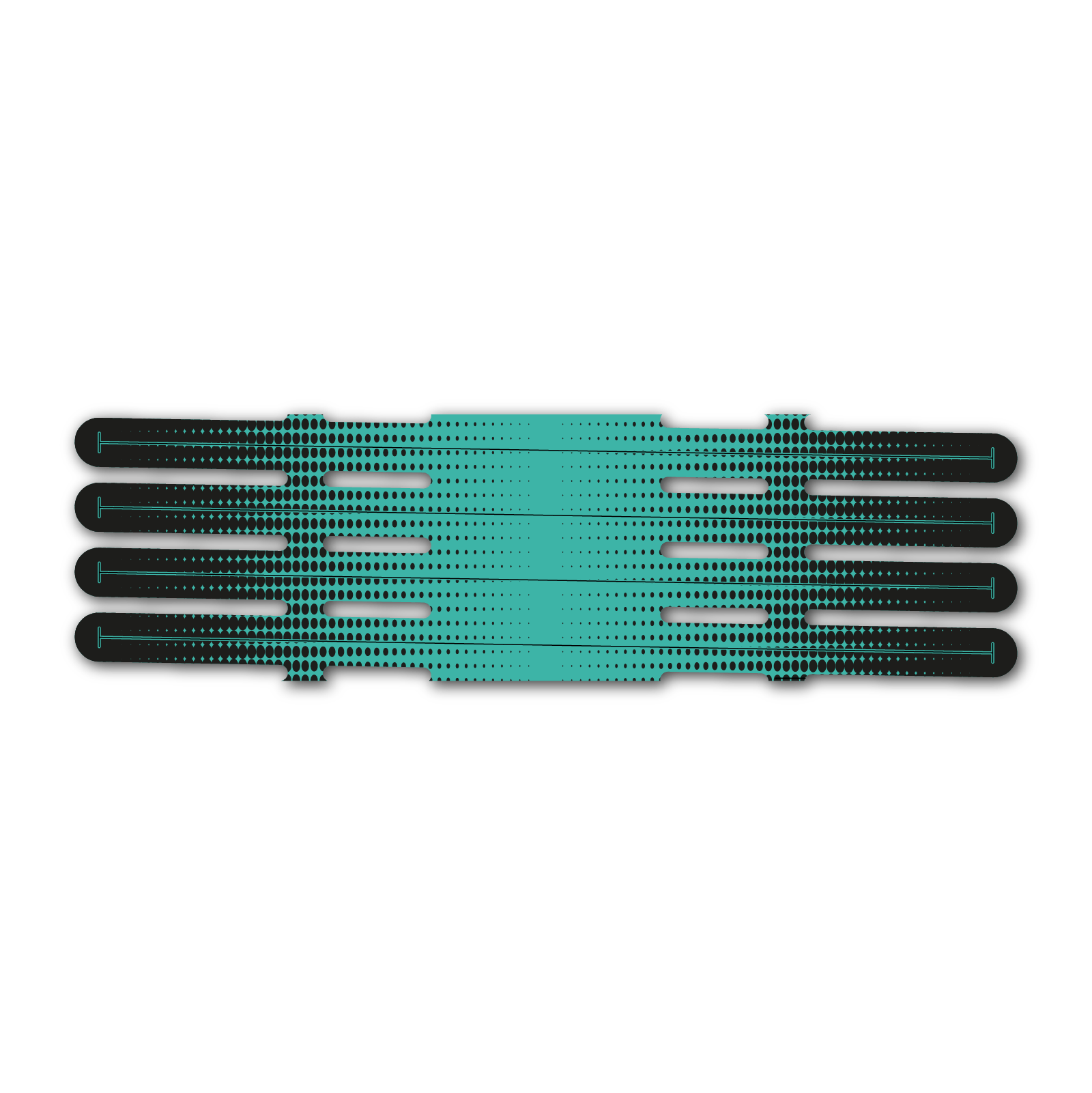 4 fletch Vortex - Gradient Black on Aqua