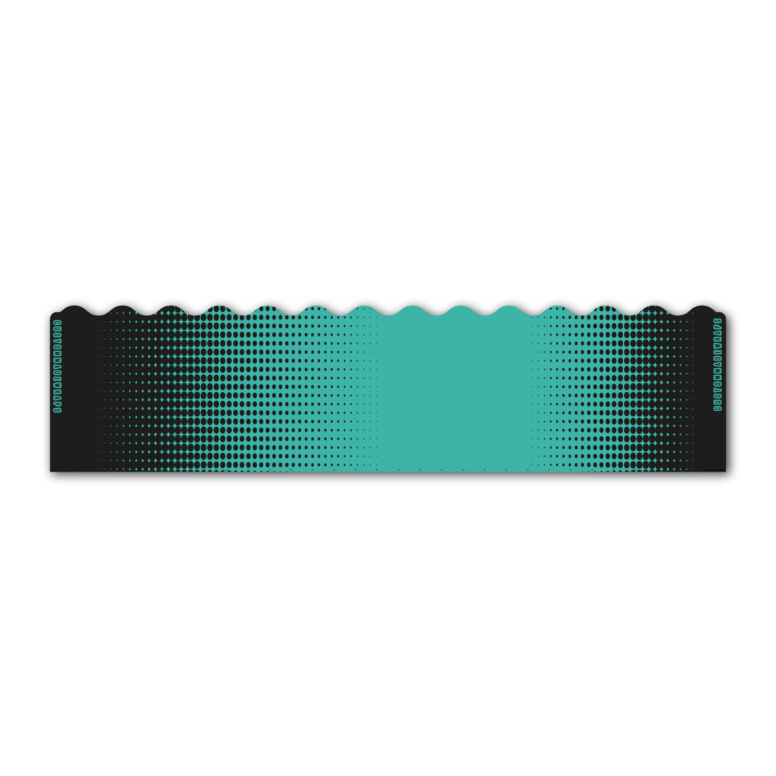 Wave Edge - Gradient Black on Aqua