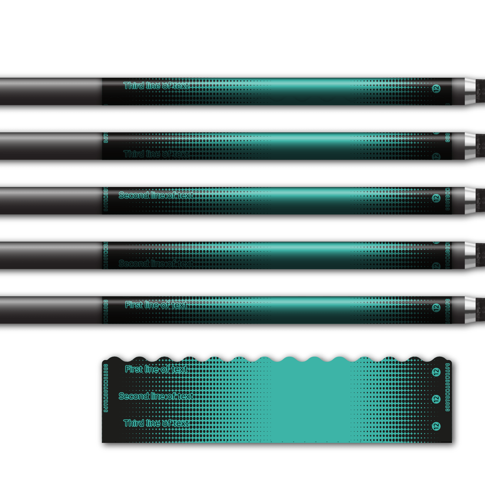 Alternative view of Wave Edge - Gradient Black on Aqua