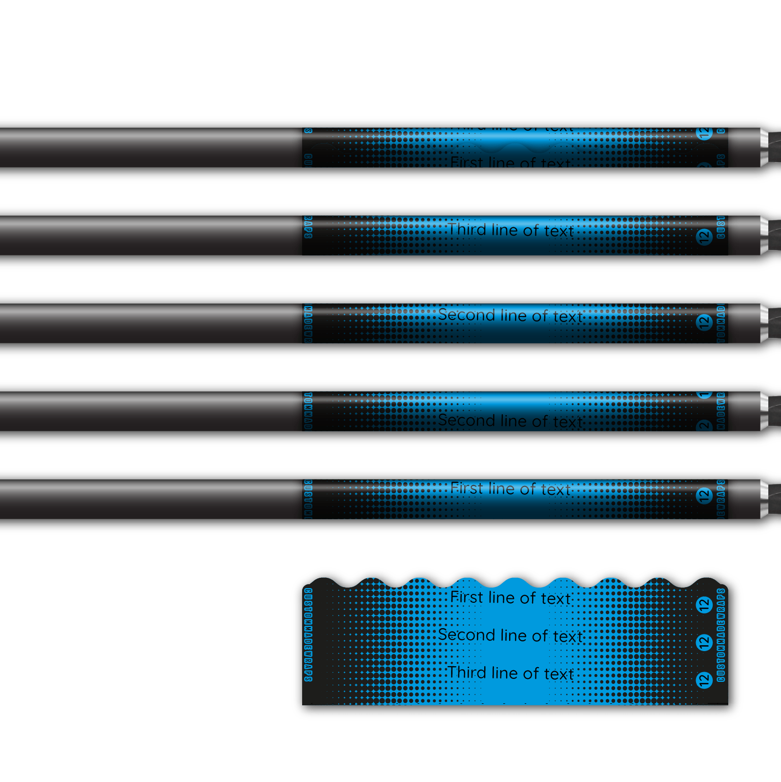 Alternative view of Shorty - Gradient Black on Baby Blue