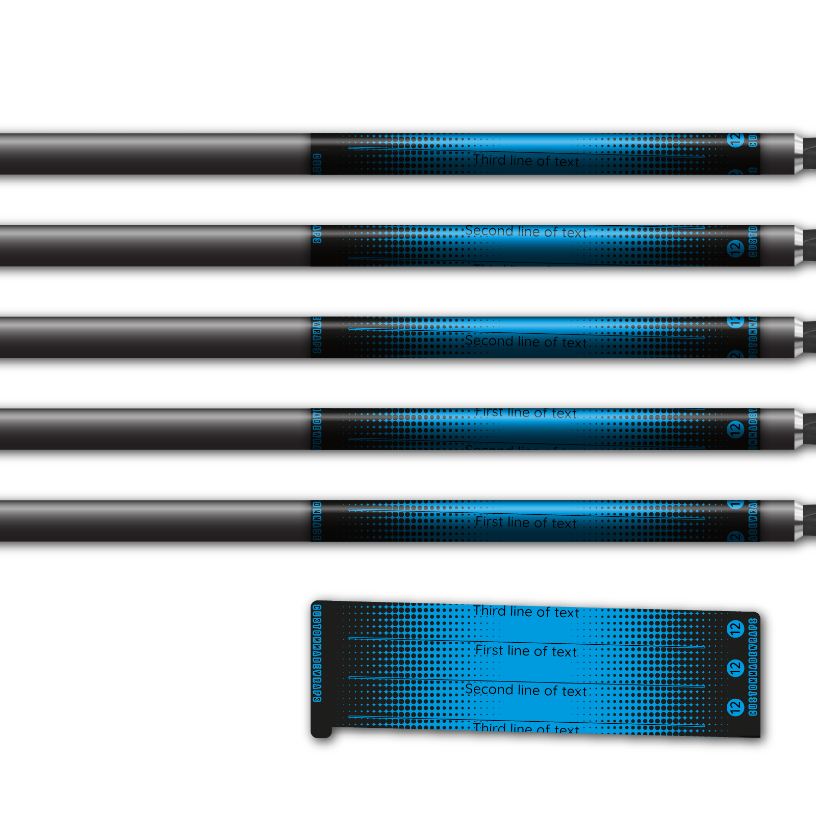 Alternative view of Spin Elite - Gradient Black on Baby Blue