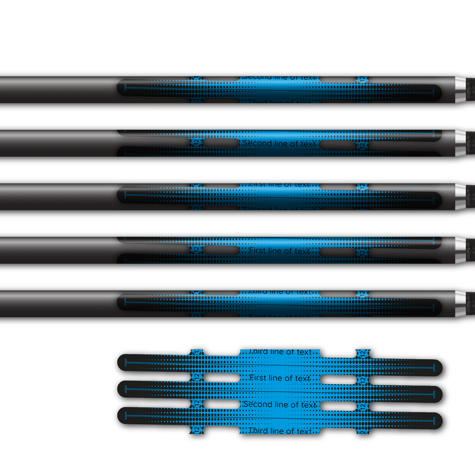 Alternative view of Vortex - Gradient Black on Baby Blue