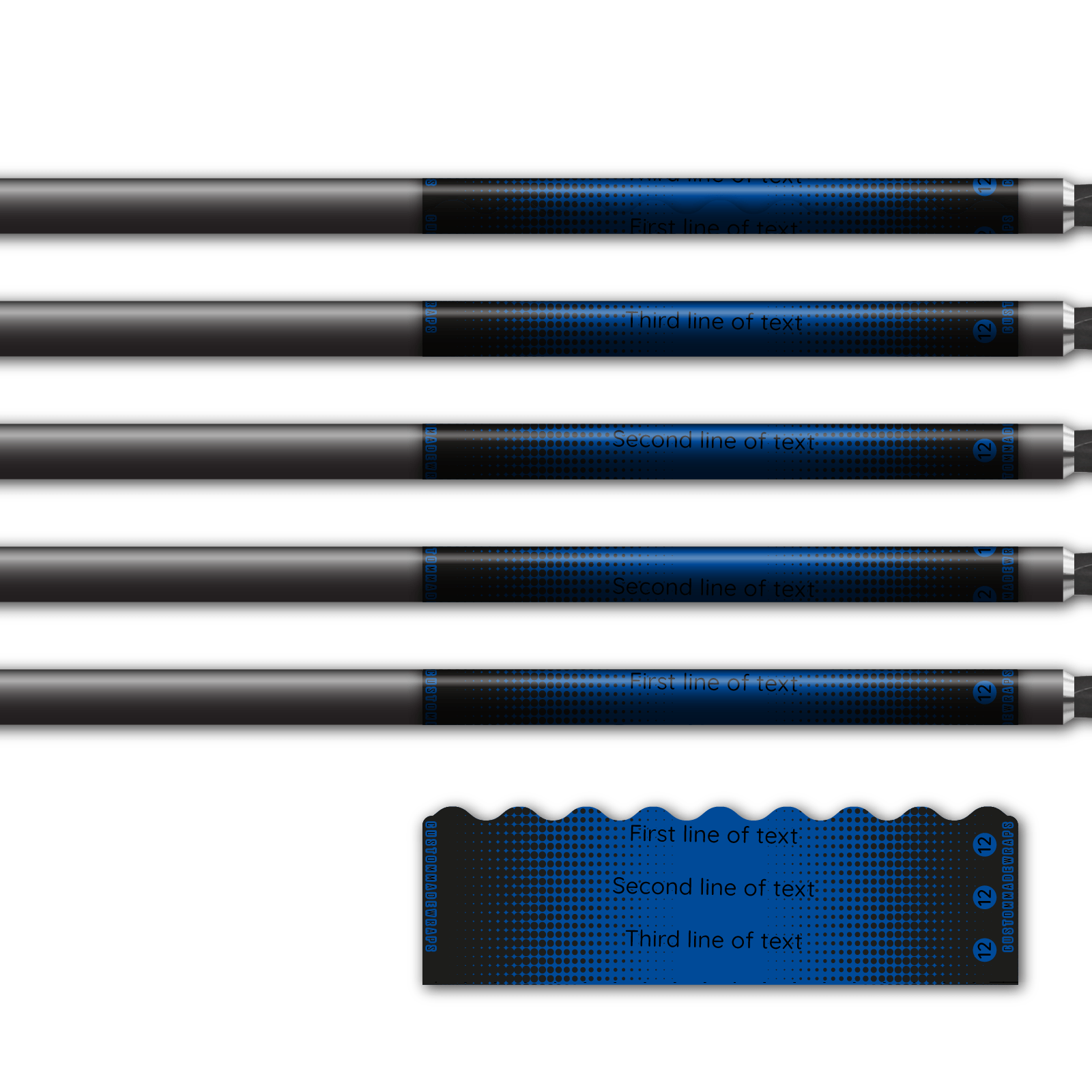 Alternative view of Shorty - Gradient Black on Blue