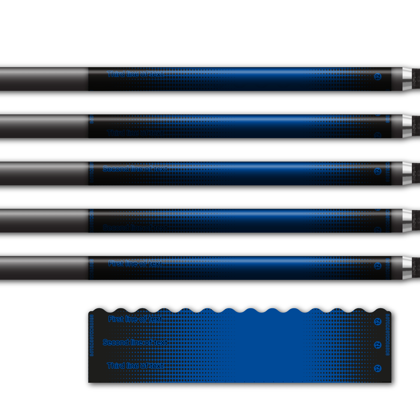 Alternative view of Wave Edge - Gradient Black on Blue