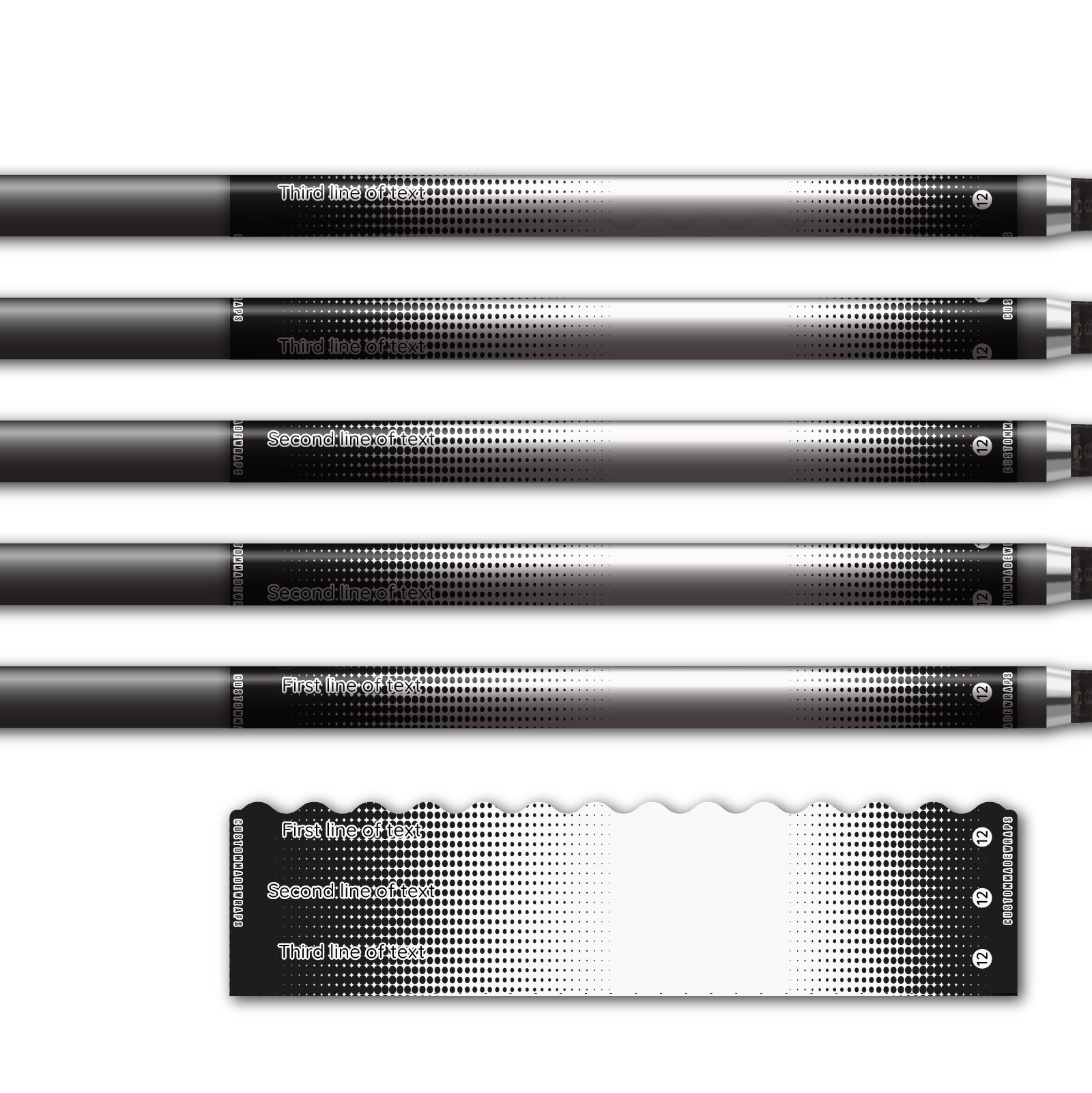 Alternative view of Wave Edge - Gradient Black on Frost White