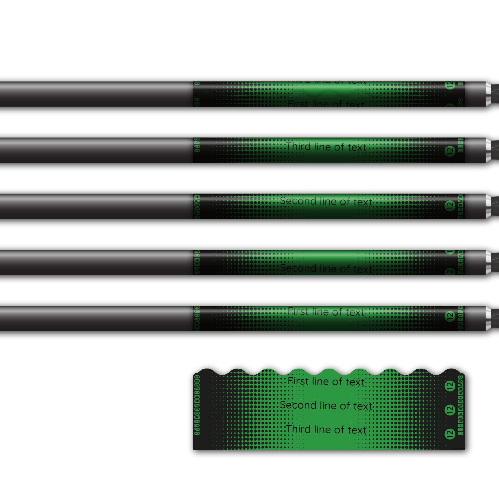 Alternative view of Shorty - Gradient Black on Green