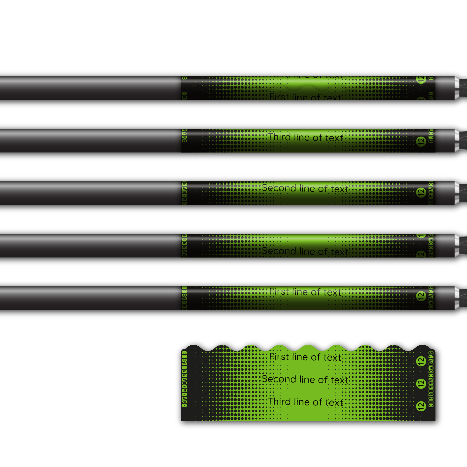 Alternative view of Shorty - Gradient Black on Lime Green