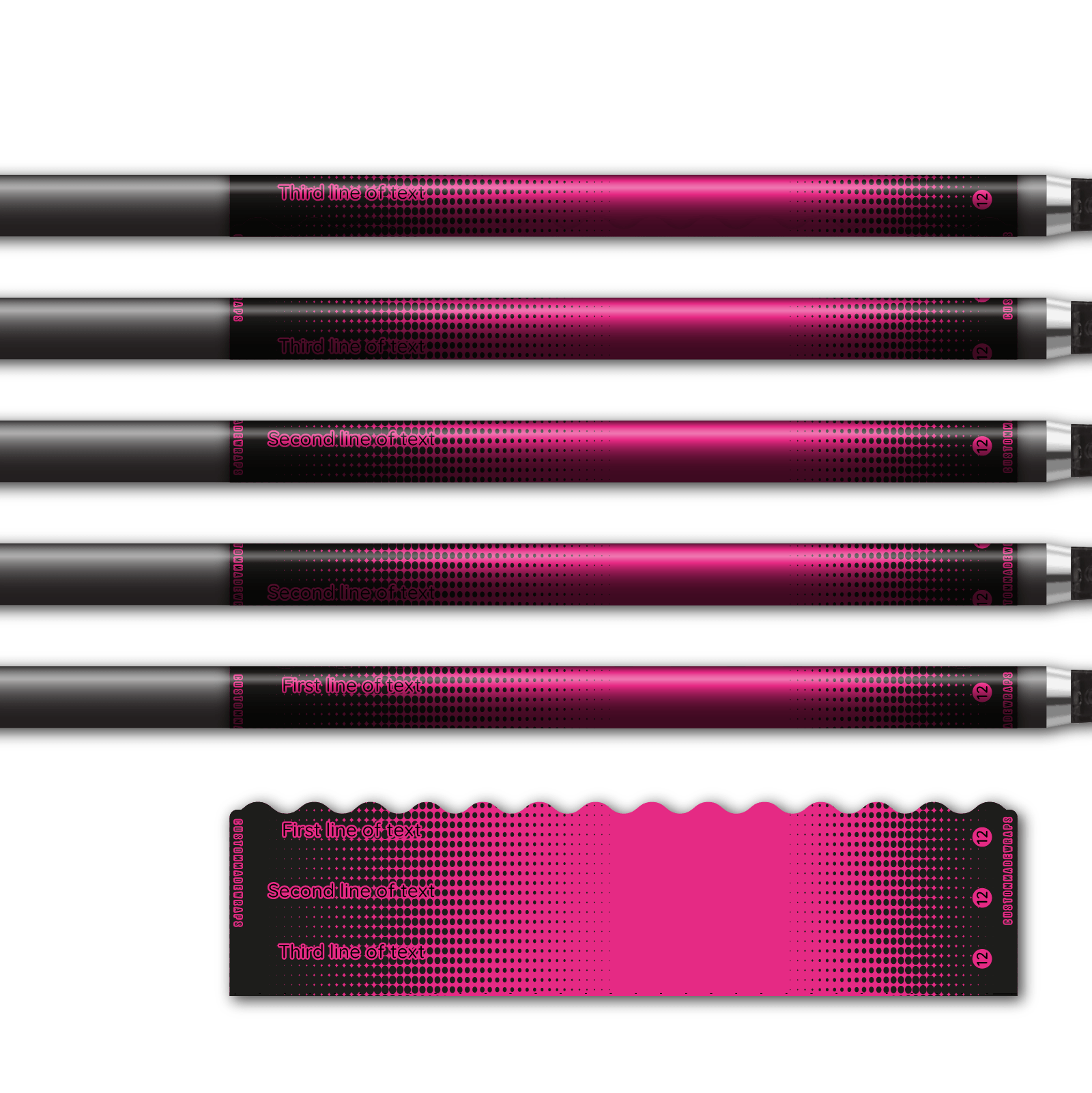 Alternative view of Wave Edge - Gradient Black on Magenta
