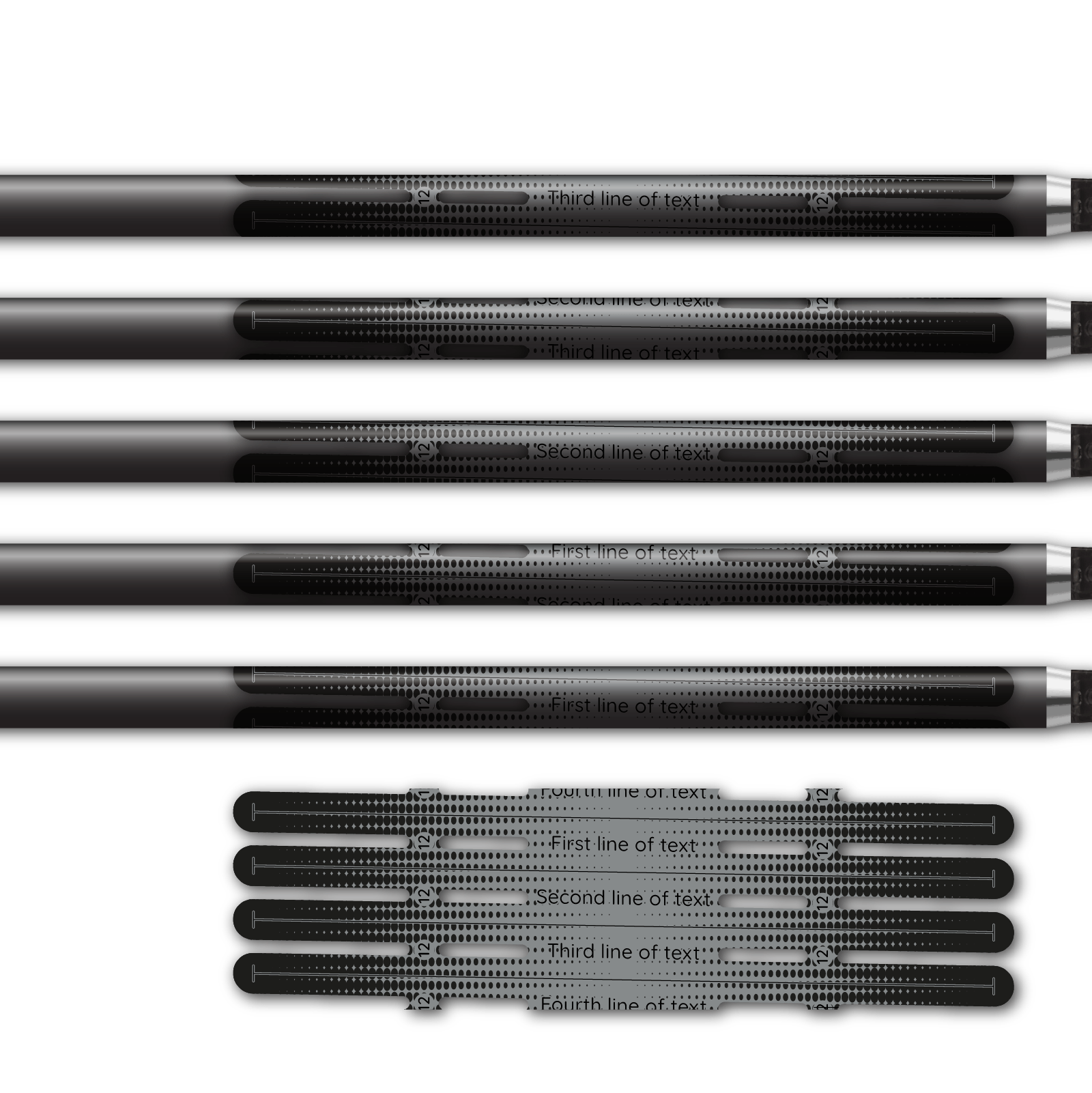 Alternative view of 4 fletch Vortex - Gradient Black on Mercury Grey