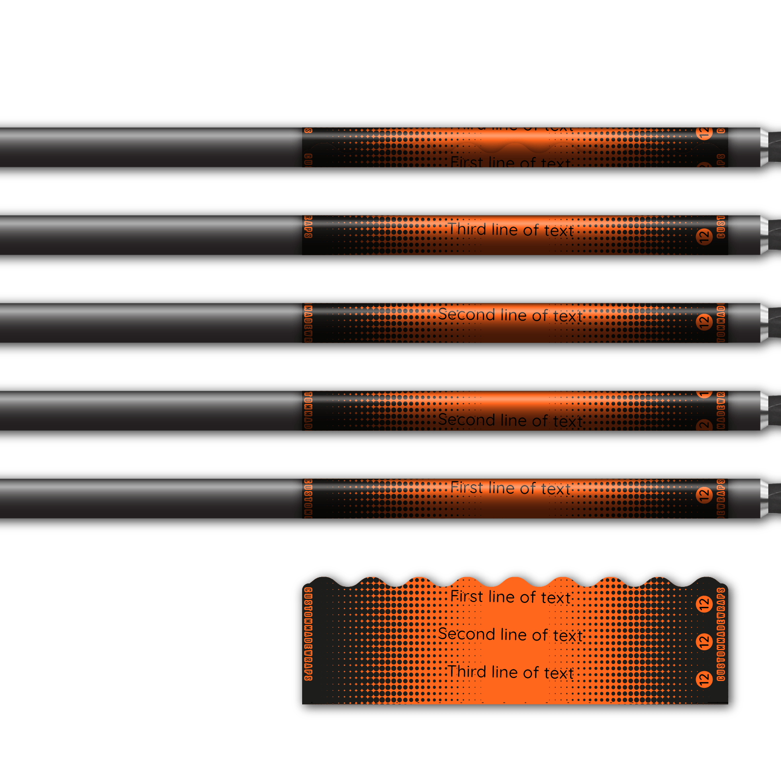 Alternative view of Shorty - Gradient Black on Orange