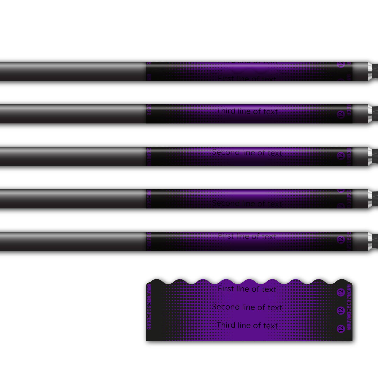 Alternative view of Shorty - Gradient Black on Purple