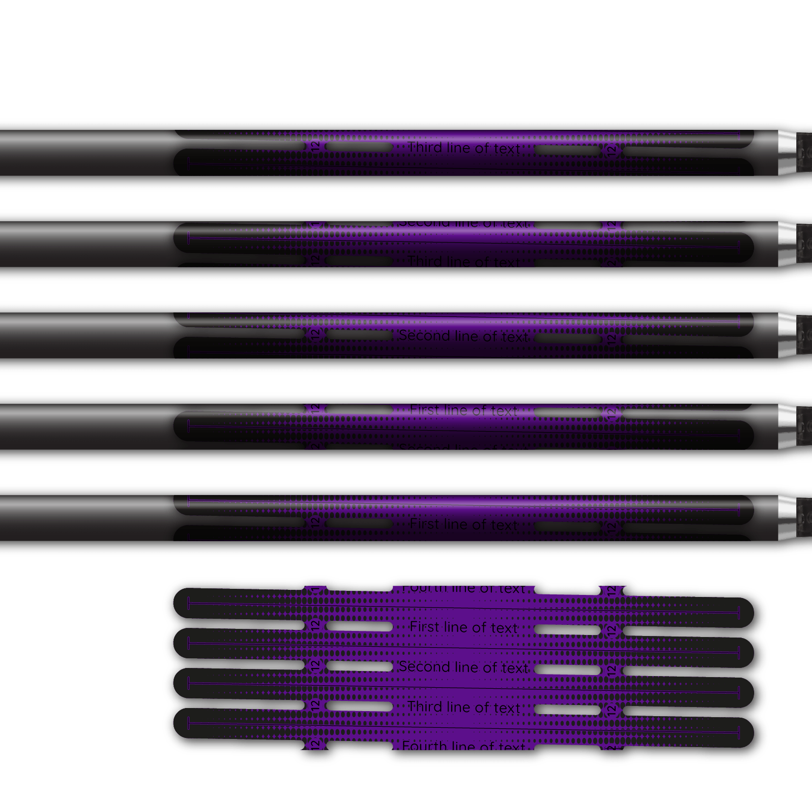 Alternative view of 4 fletch Vortex - Gradient Black on Purple