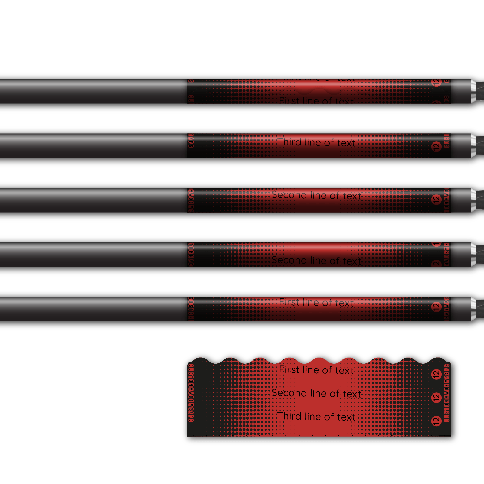 Alternative view of Shorty - Gradient Black on Red