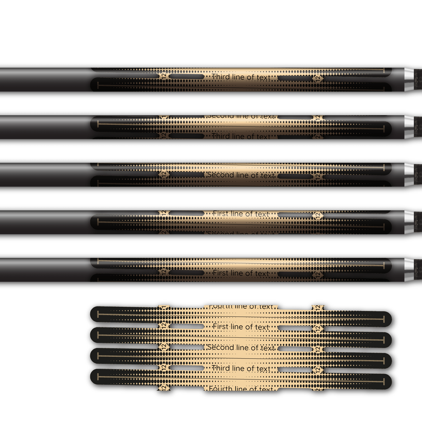 Alternative view of 4 fletch Vortex - Gradient Black on Sand