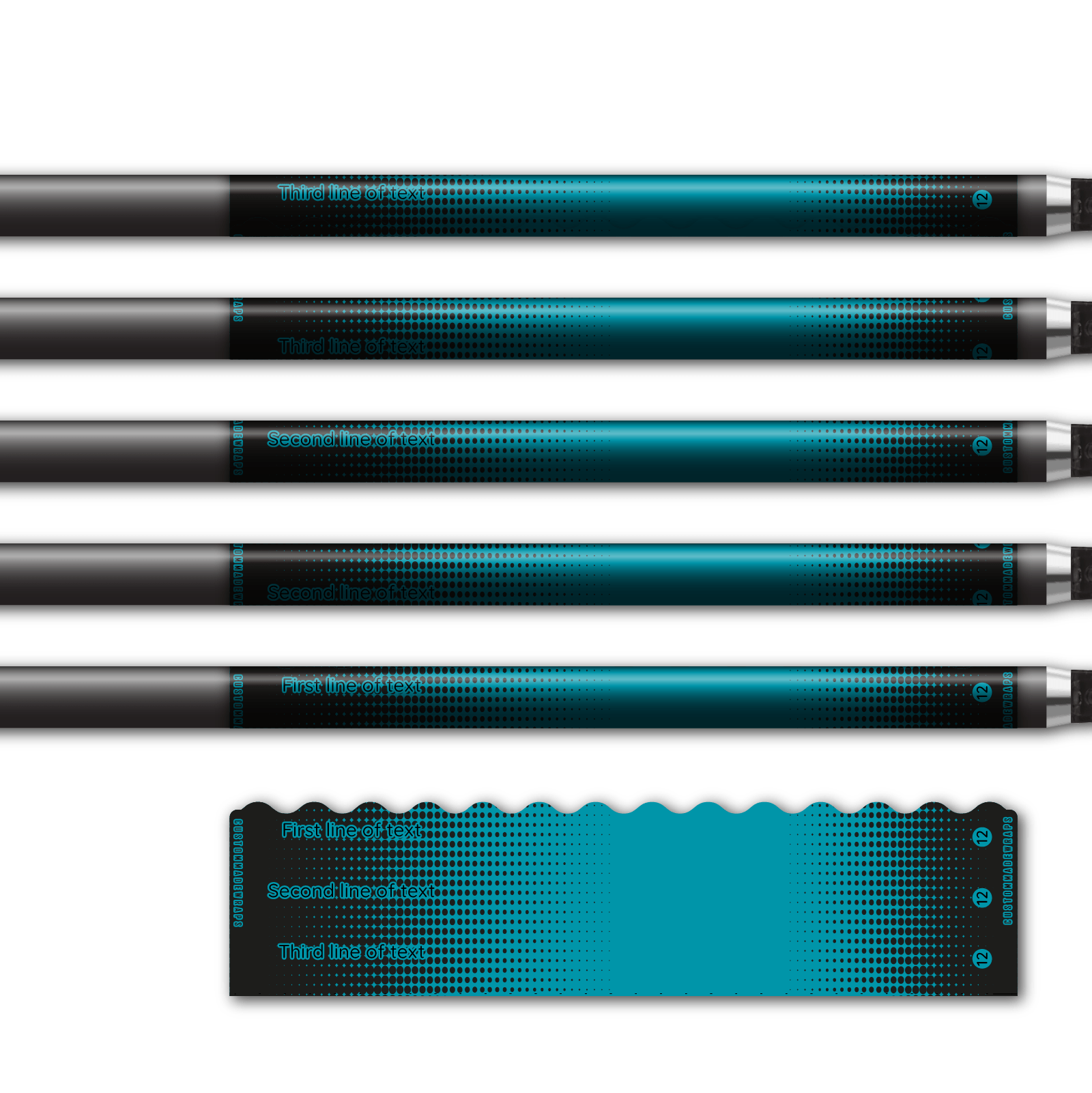 Alternative view of Wave Edge - Gradient Black on Teal