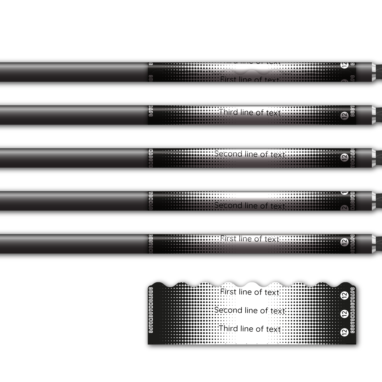 Alternative view of Shorty - Gradient Black on White