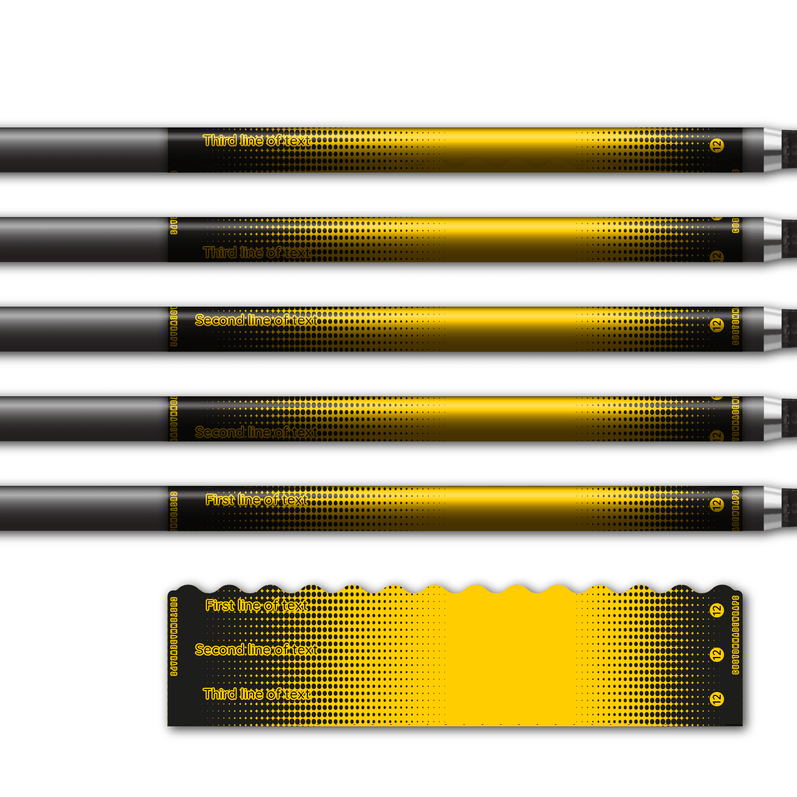 Alternative view of Wave Edge - Gradient Black on Yellow
