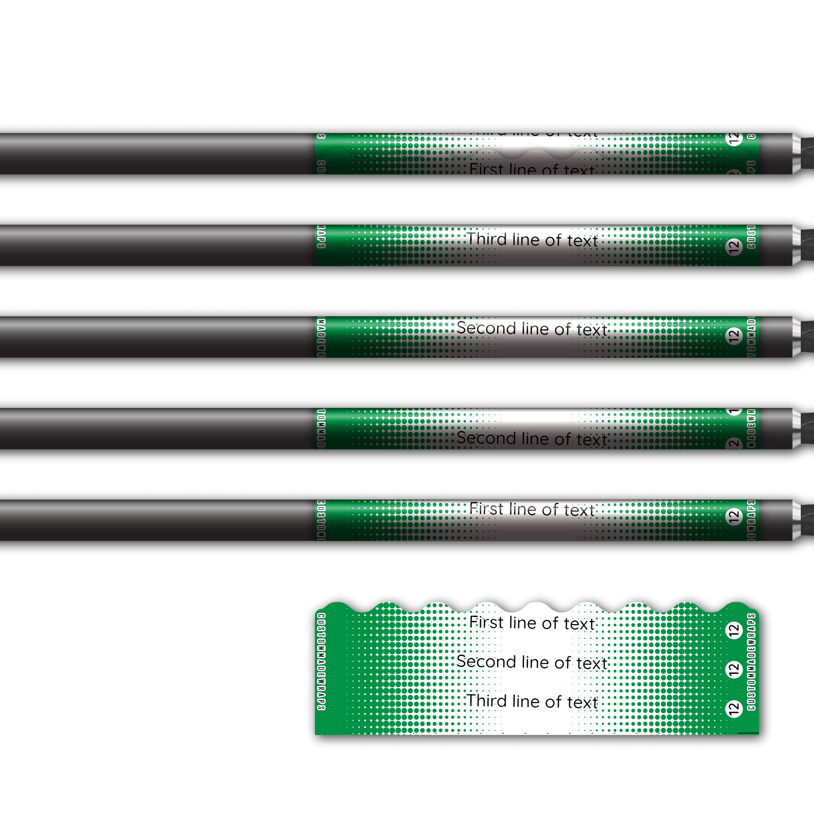 Alternative view of Shorty - Gradient Green on White