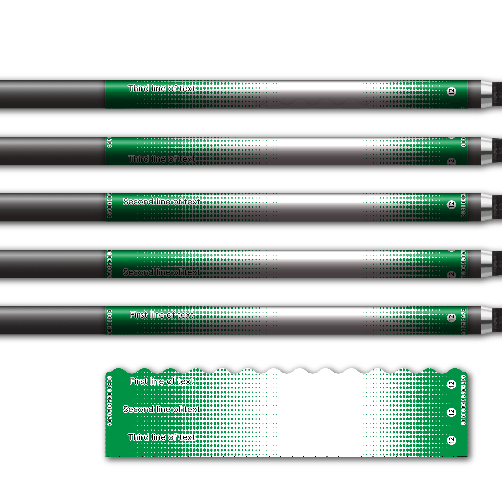 Alternative view of Wave Edge - Gradient Green on White