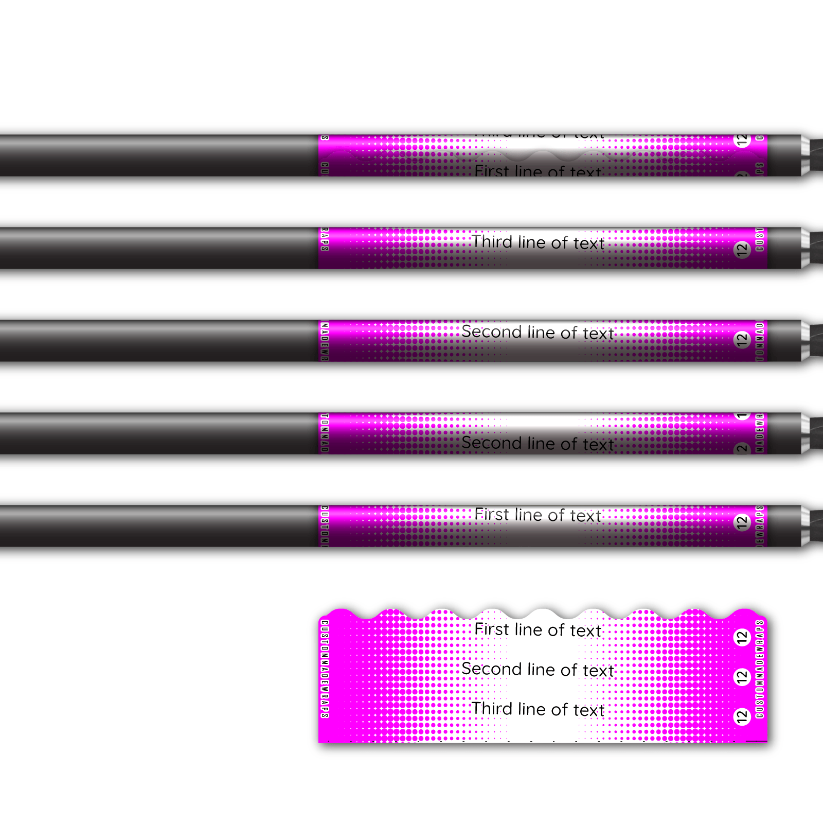 Alternative view of Shorty - Gradient Magenta on White