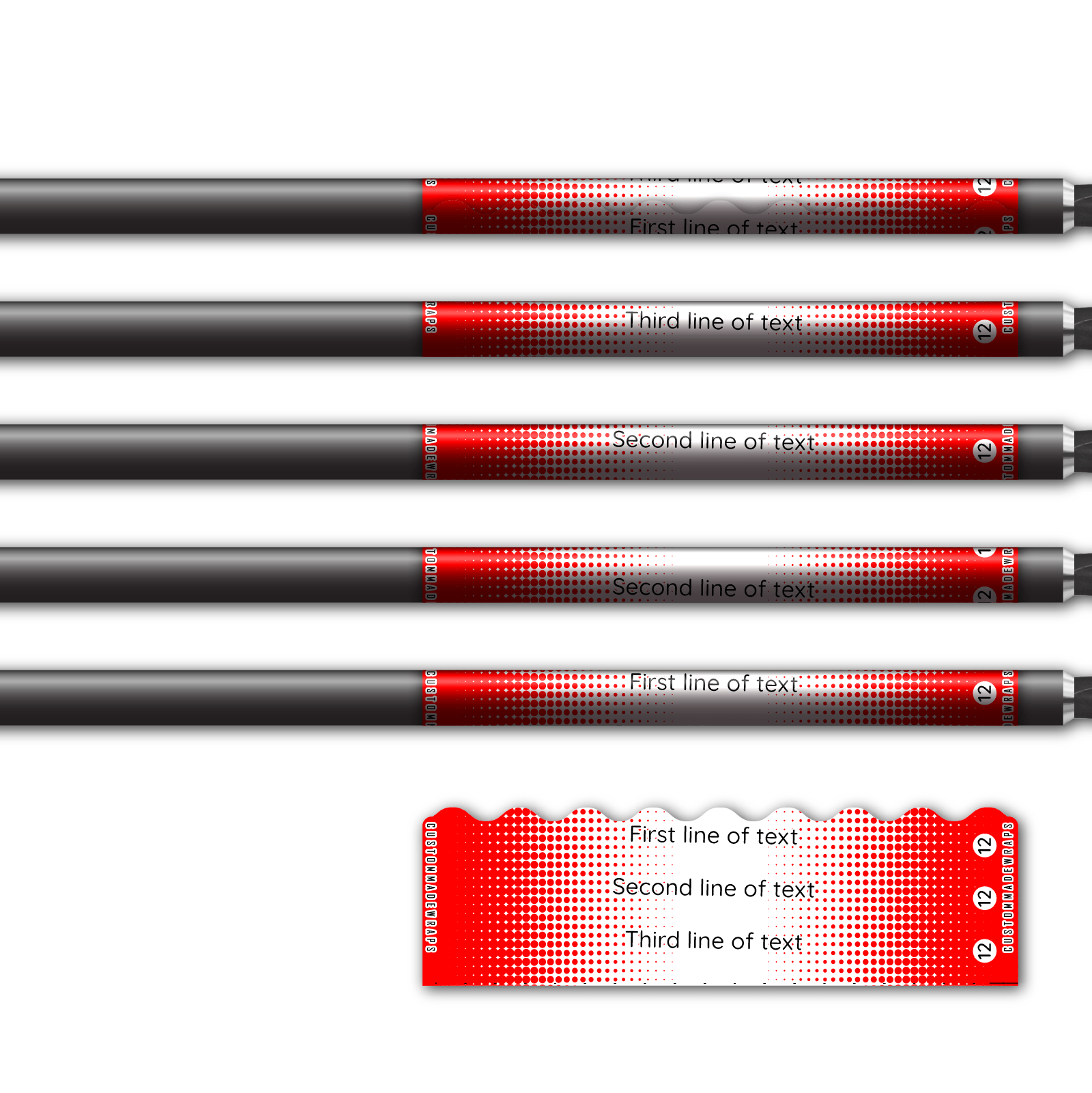 Alternative view of Shorty - Gradient Red on White