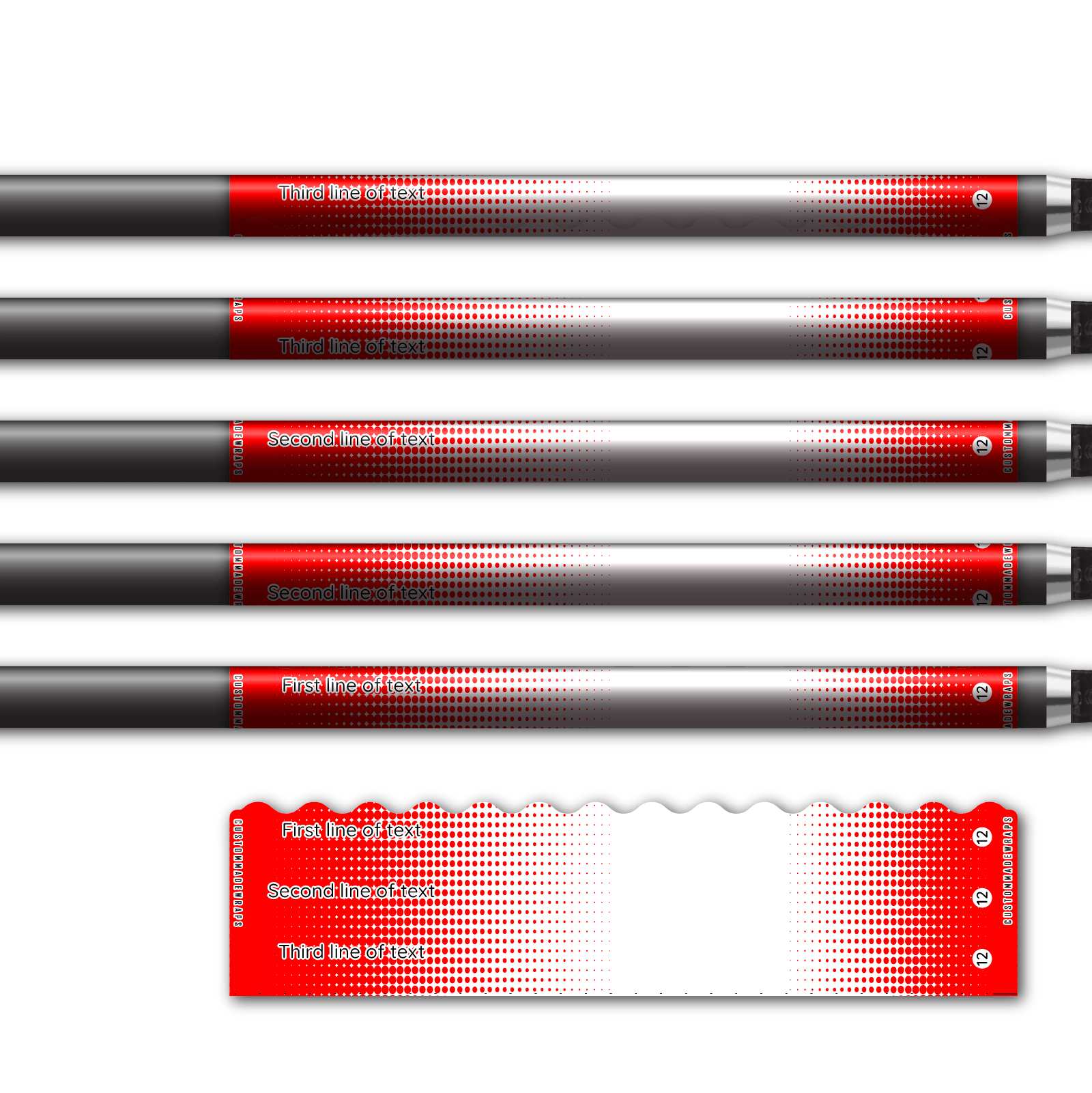 Alternative view of Wave Edge - Gradient Red on White
