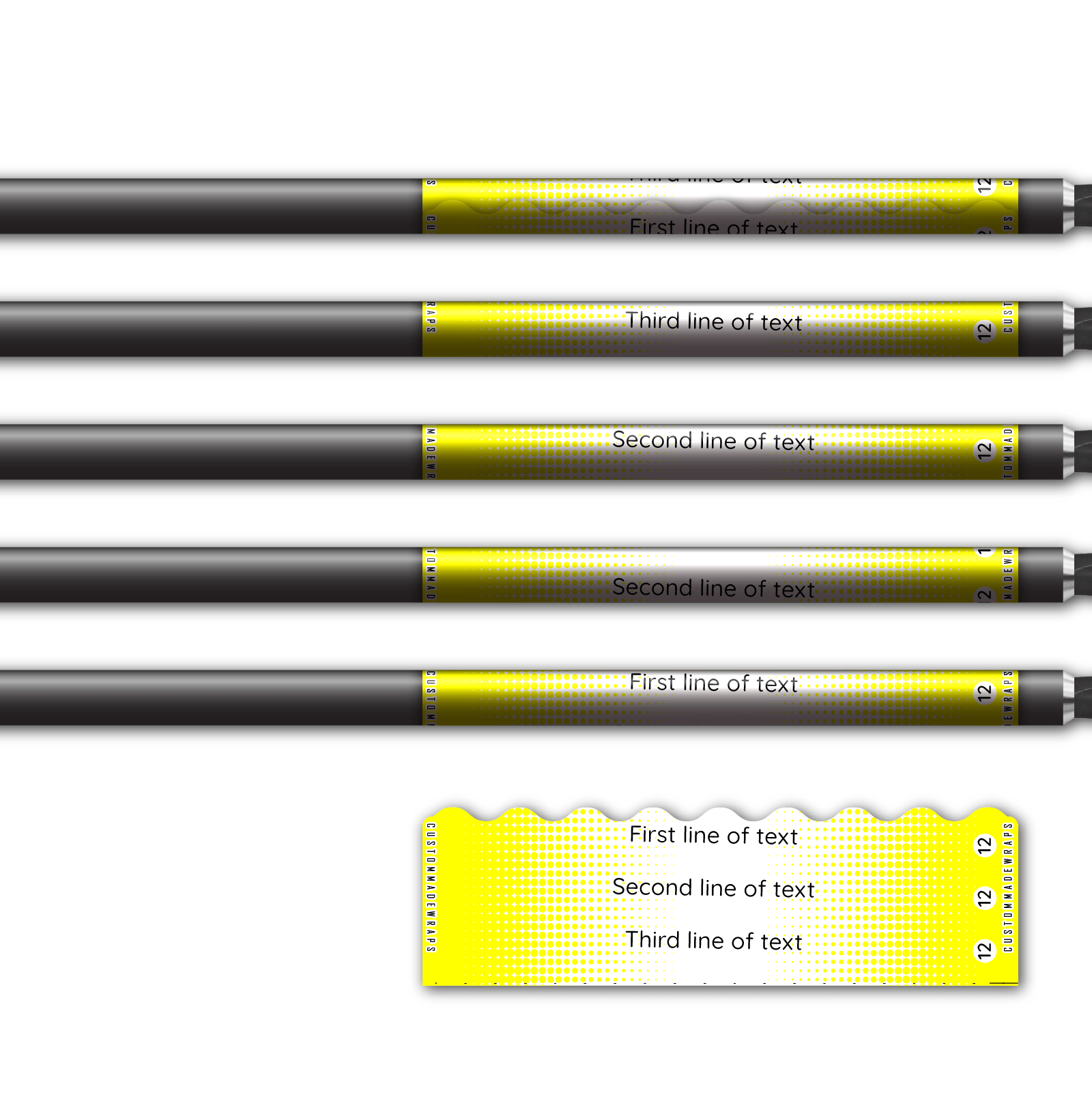 Alternative view of Shorty - Gradient Yellow on White