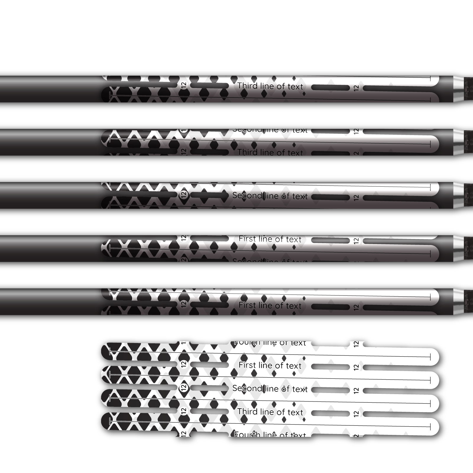 Alternative view of 4 fletch Vortex - Halftone Black