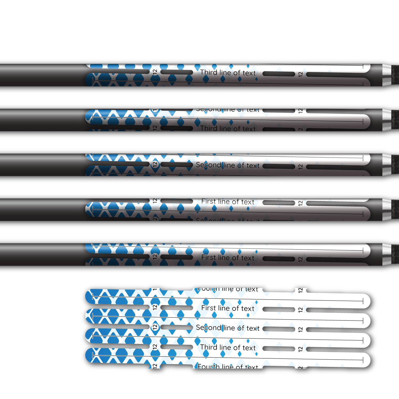 Alternative view of 4 fletch Vortex - Halftone Blue