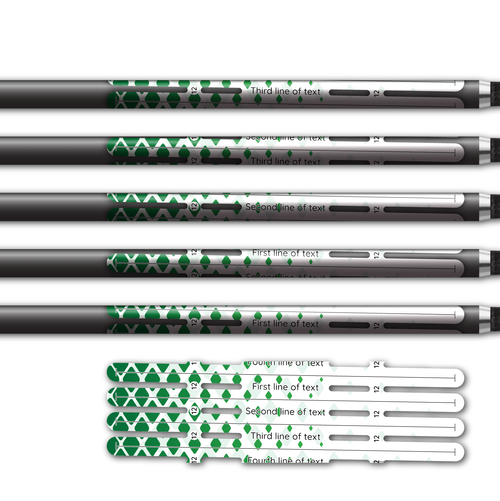 Alternative view of 4 fletch Vortex - Halftone Green