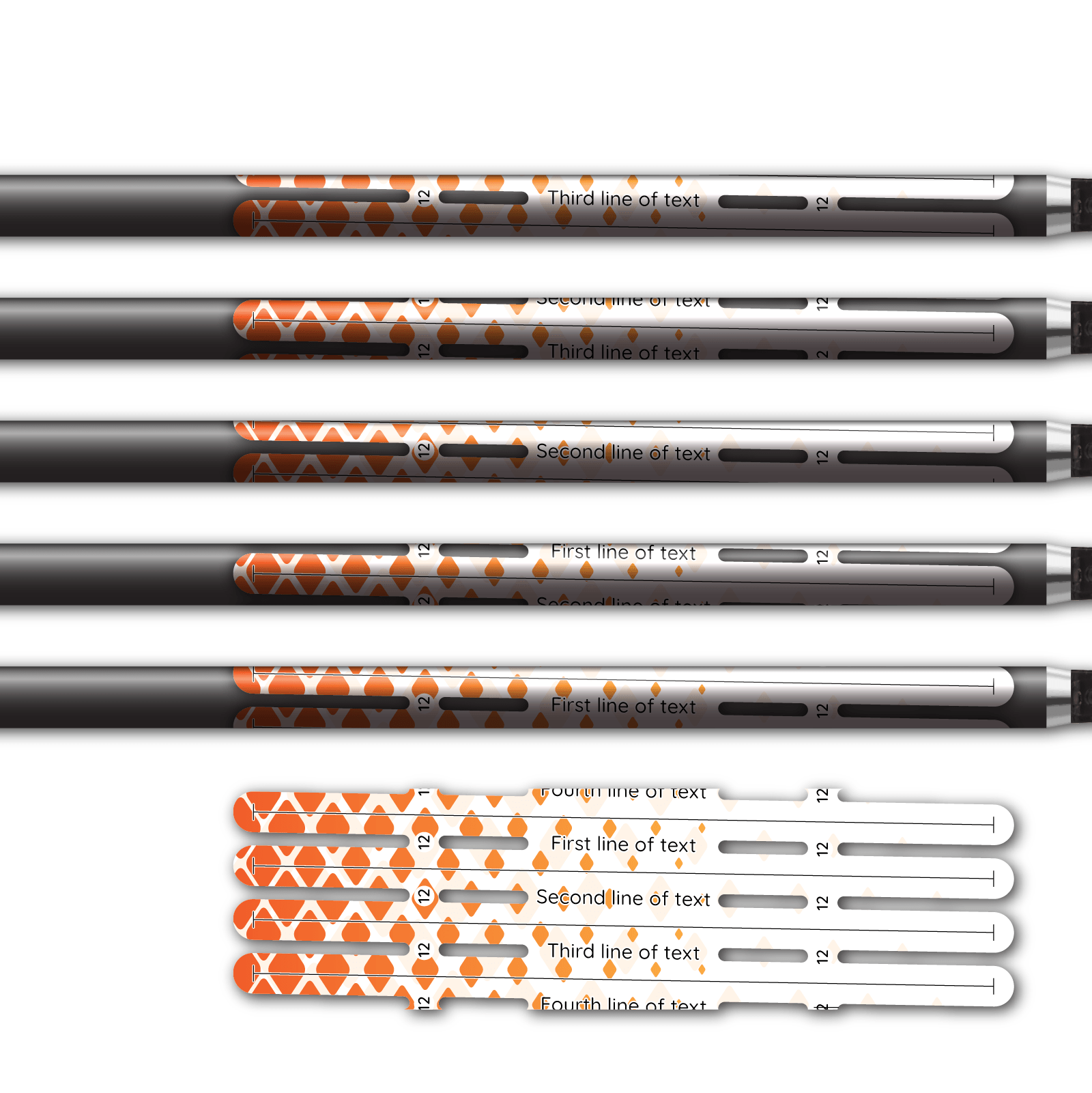 Alternative view of 4 fletch Vortex - Halftone Orange